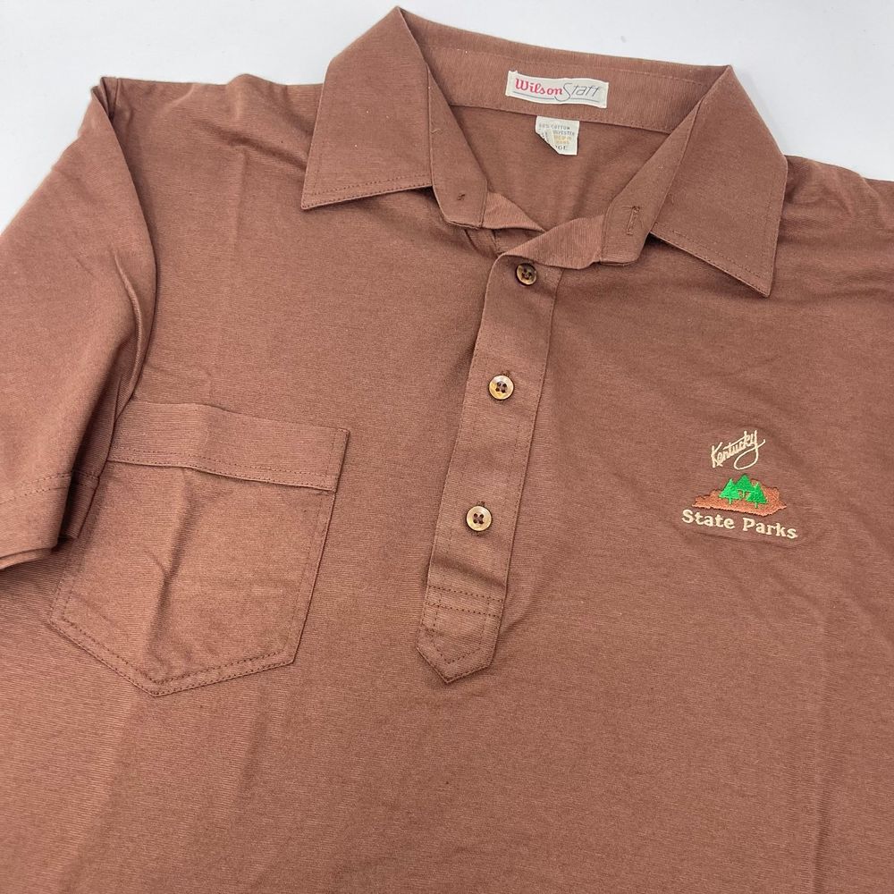Vintage Wilson staff Kentucky state parks polo large brown